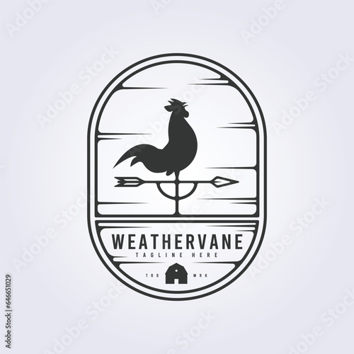logo for countryside or rooster or weather vane or farm and ranch vector illustration design