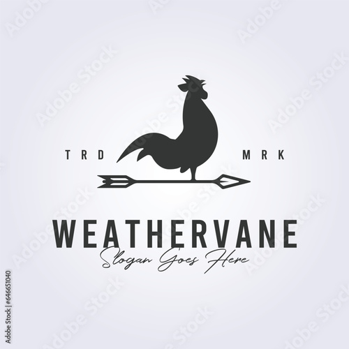 logo for countryside or rooster or weather vane or farm and ranch vector illustration design