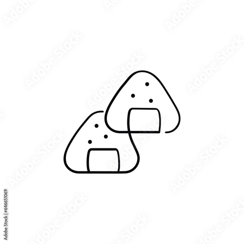 Onigiri Line Style Icon Design