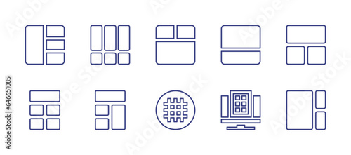 Grid line icon set. Editable stroke. Vector illustration. Containing grid lines, grid.