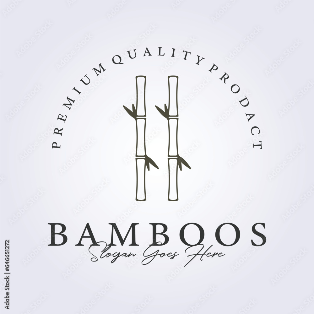simple two bamboos logo icon vector symbol illustration design