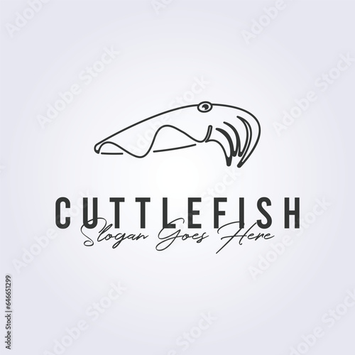 cuttlefish logo seafood icon symbol vector illustration design