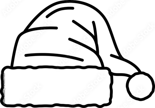Santa Claus hat Christmas line icon. Xmas holiday symbol, New Year season or Christmas celebration outline vector icon or thin line sign with Santa Claus costume hat, winter holiday party headwear