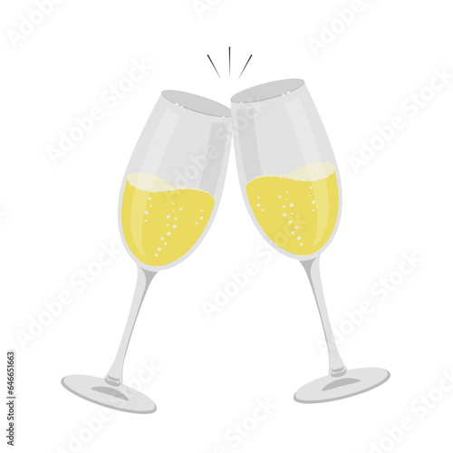 シャンパンで乾杯_ベクターイラスト