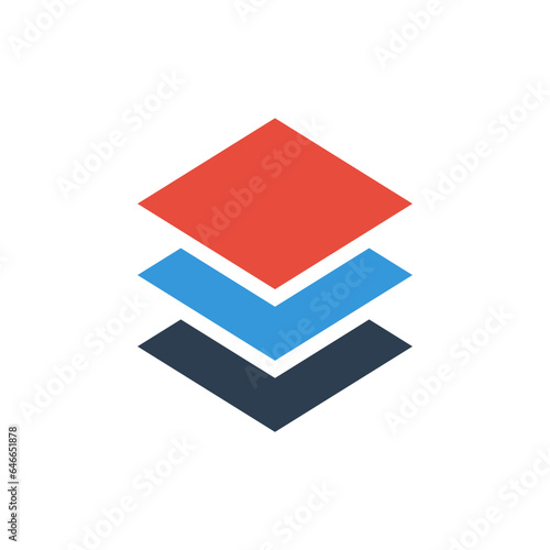 Stacked company logo illustration template icon
