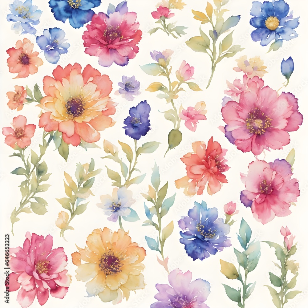background with flowers seamless pattern	