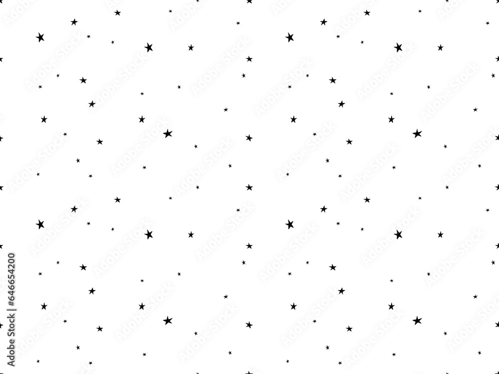 Star seamless pattern. Hand drawn various shapes. Modern illustration vector in doodle style. Repeated background for wallpaper, print, textile, scrapbooking, cover design. Endless design. Star seamless pattern. Hand drawn various shapes. Modern illustration vector in doodle style. Repeated background for wallpaper, print, textile, scrapbooking, cover design. Endless design.