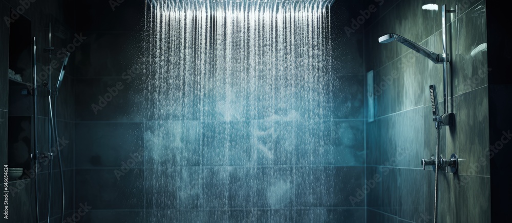 Water splashes coming from a shower