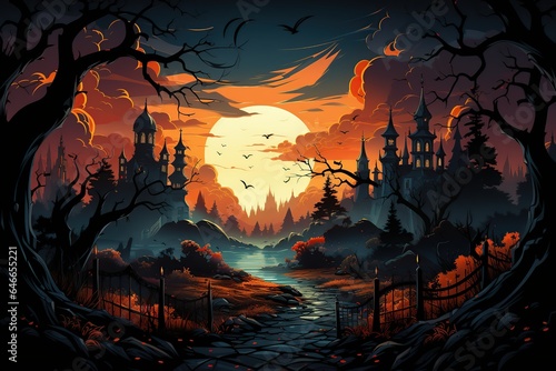 Design a Halloween Banner with Cartoon  generative AI 