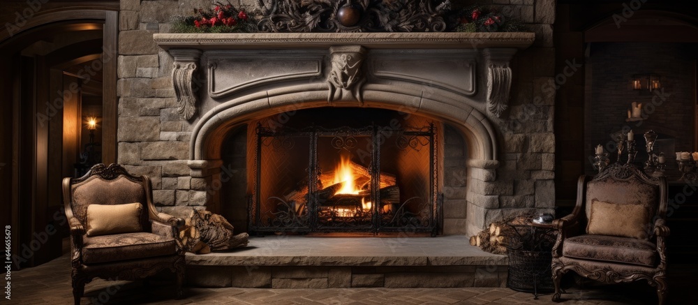 Gorgeous fire feature in a house. Gorgeous fire feature in a house.