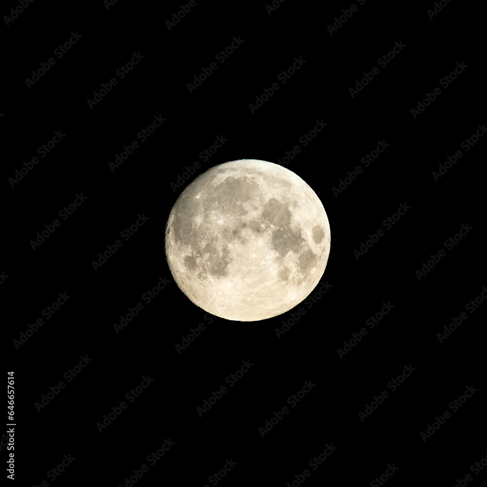 Detailed image of the full moon isolated on black. Detailed image of the full moon isolated on black.