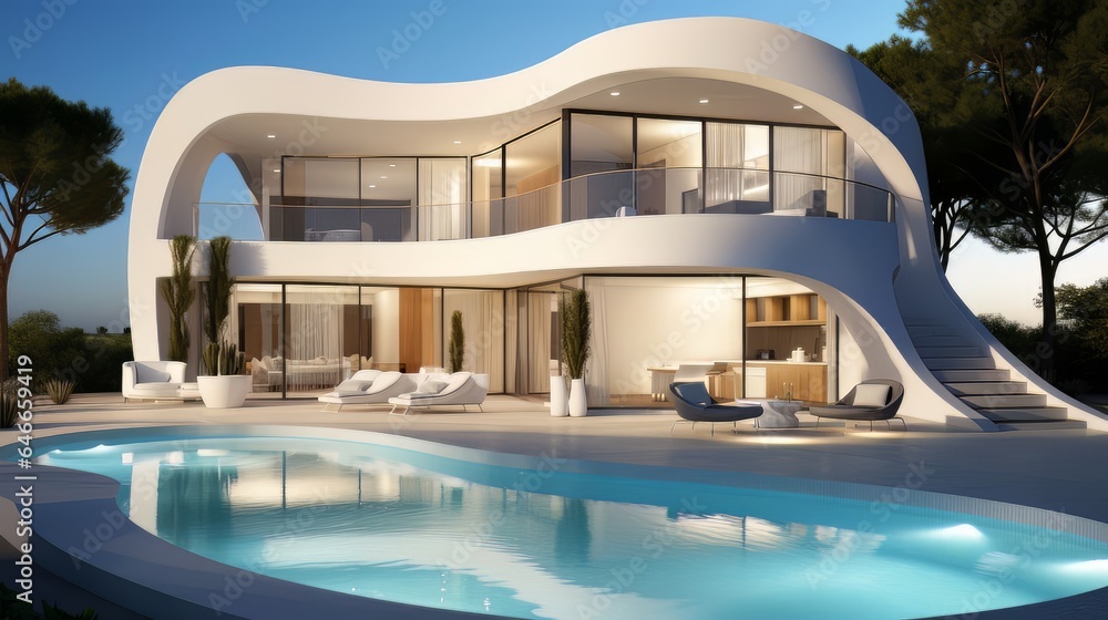 Fototapeta premium swimming pool in hotel