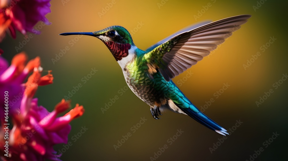 Obraz premium hummingbird feeding on a flower