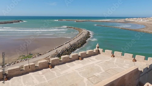 Wall of Kasbah Udayas, vantage point to Bou Regreg and Atlantic ocean photo