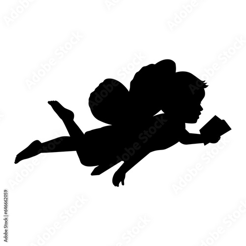 cute fairy boy silhouette illustration