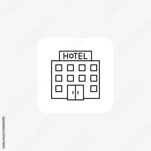 Hotels Line Icon Travel And Tour Icon, Tourism Icon, Exploring World Icons