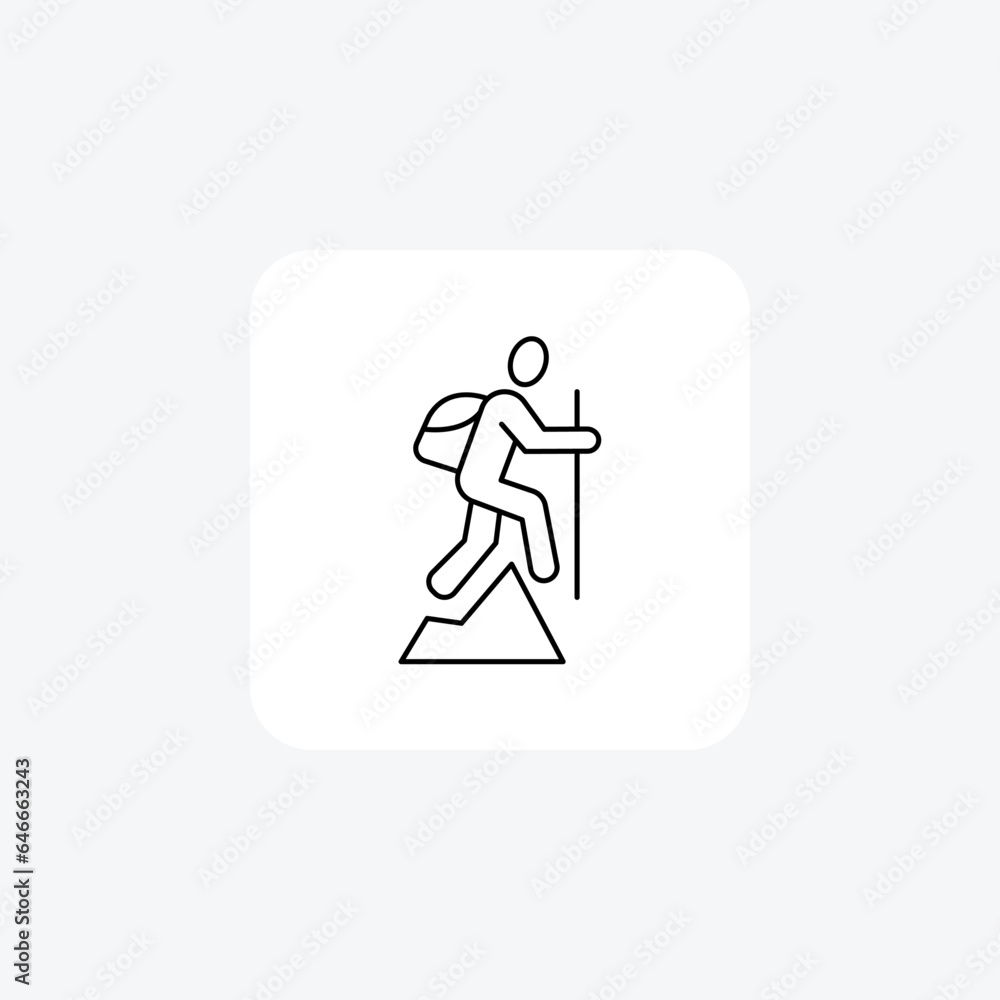 Hiking Line Icon Travel And Tour Icon, Tourism Icon, Exploring World Icons Hiking Line Icon Travel And Tour Icon, Tourism Icon, Exploring World Icons