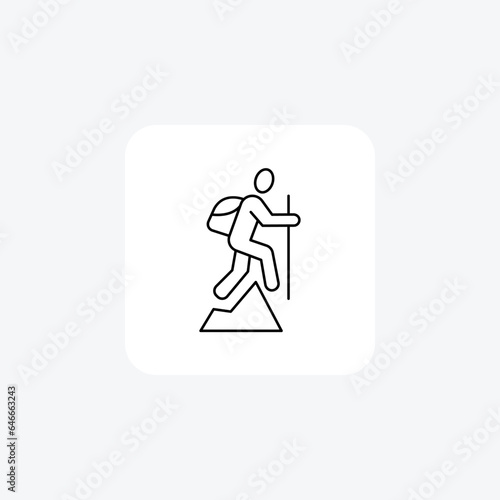 Hiking Line Icon Travel And Tour Icon, Tourism Icon, Exploring World Icons