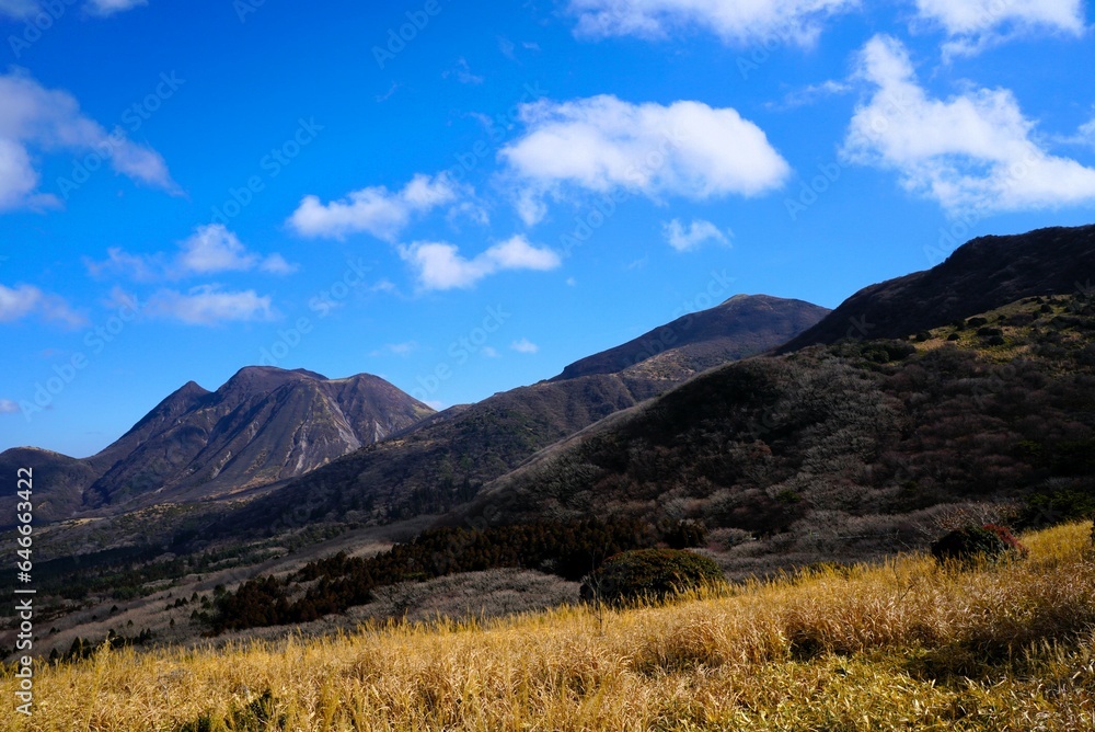 Landscape of Aso National Park, Japan