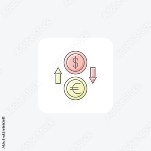 Currency Exchange Awesome Outline Icon Travel And Tour Icon, Tourism Icon, Exploring World Icons