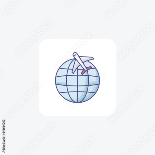 Travel Outline Fill Icon Travel And Tour Icon, Tourism Icon, Exploring World Icons