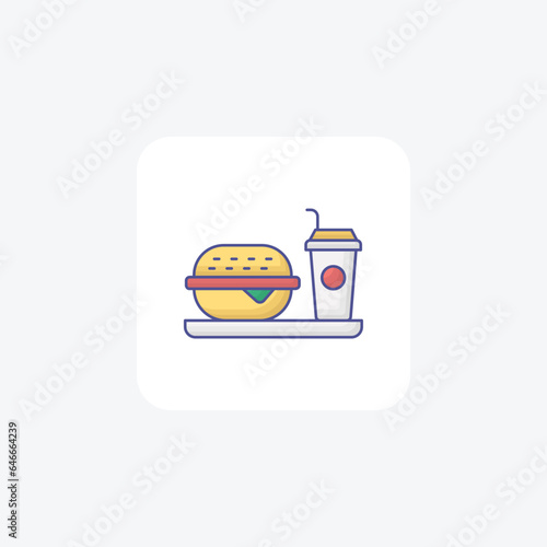 Food And Drinks Outline Fill Icon Travel And Tour Icon, Tourism Icon, Exploring World Icons