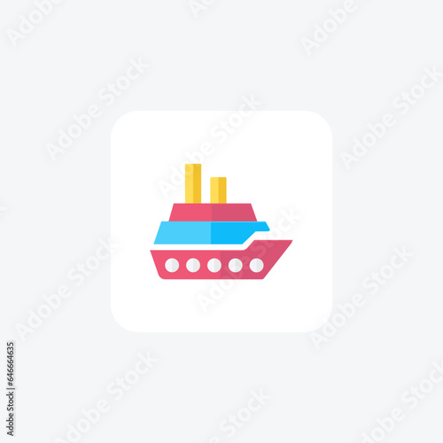 Cruise Flat Icon Travel And Tour Icon, Tourism Icon, Exploring World Icons