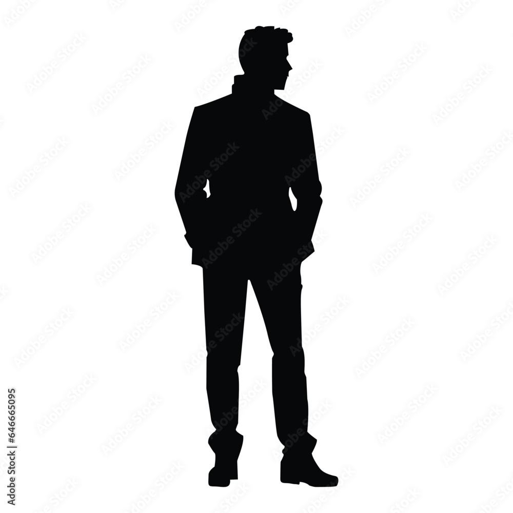 Man Silhouette on a White Background