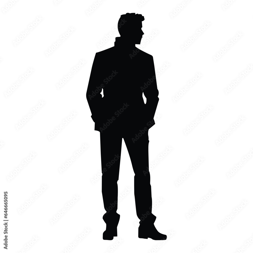 Man Silhouette on a White Background Man Silhouette on a White Background