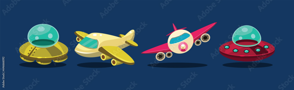 Aircraft and Different Air Vehicle for Mobile Game Vector Set Aircraft and Different Air Vehicle for Mobile Game Vector Set