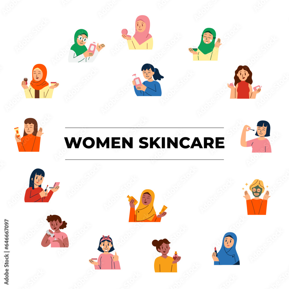 Daily skin care, beauty treatment vector illustration design 