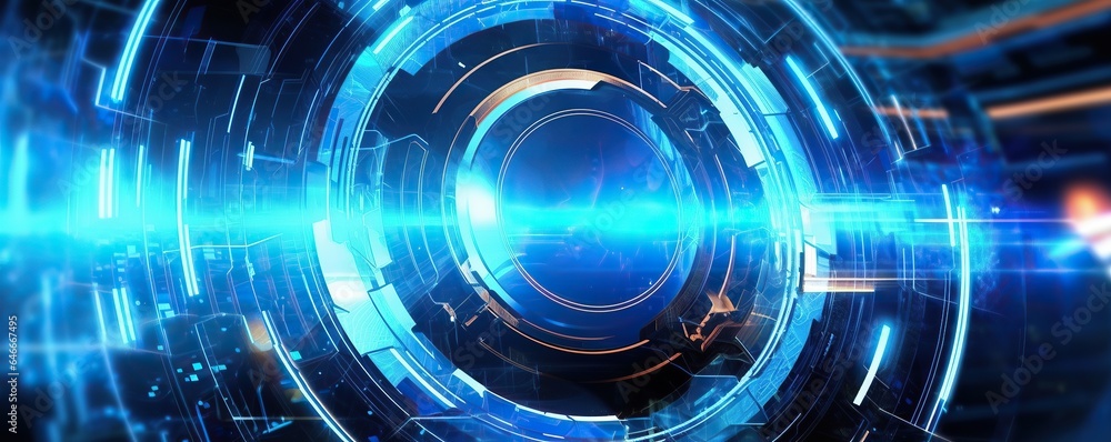 Fototapeta premium digital background in blue color.Generative AI