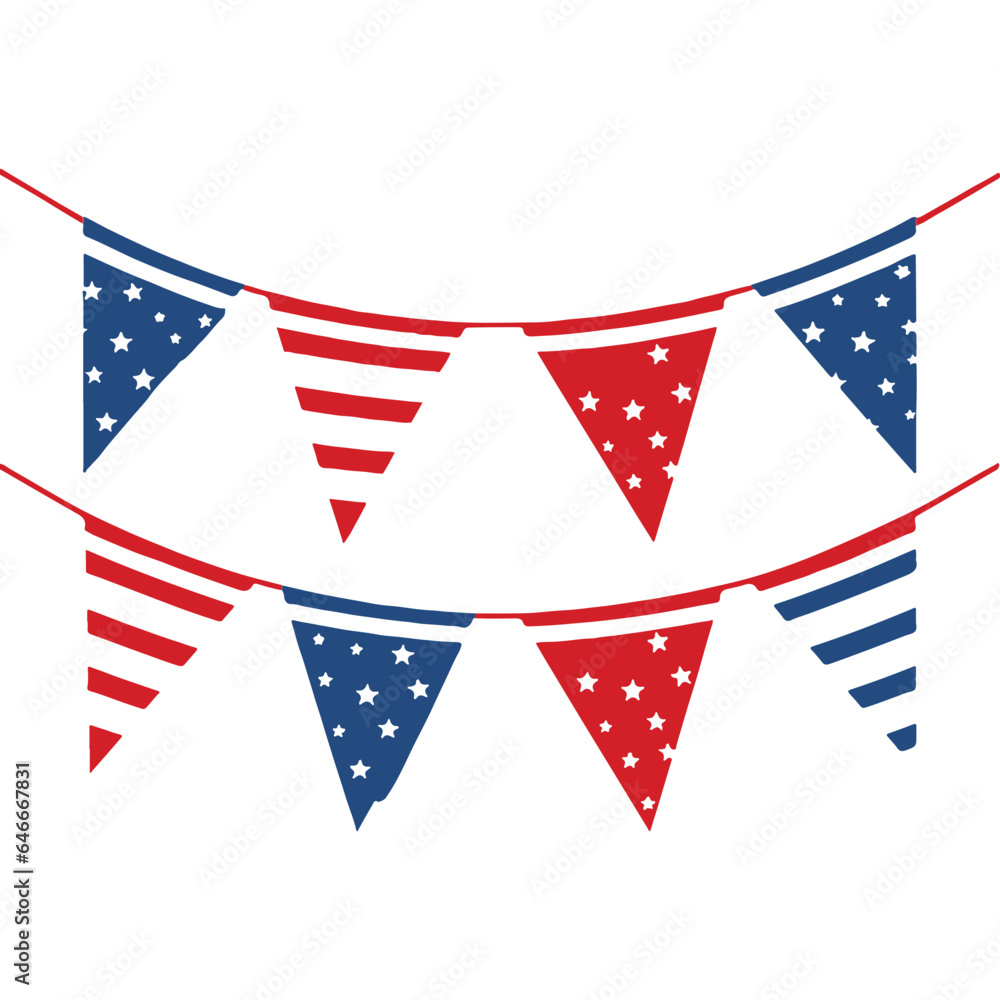 Carnival Bunting Flag Vector illustration, Bunting Flag Hanging, anniversary, party