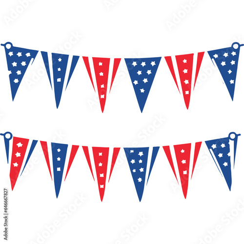 Bunting Flag Vector illustration, Bunting Flag Hanging, anniversary, party