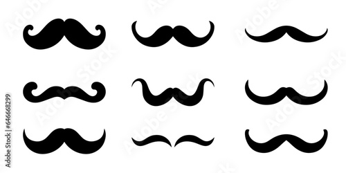 Mustache vector illustration collection