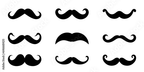 Mustache vector illustration collection