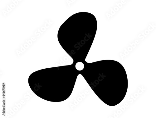 Propeller silhouette vector art white background