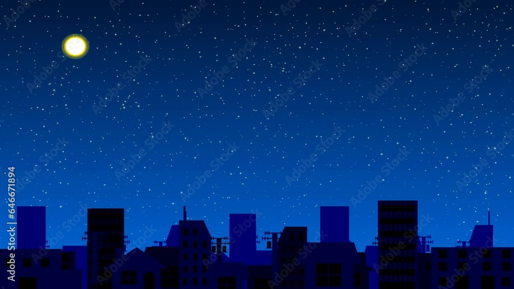 【横揺れ】深夜の都市を襲う地震のアニメーション動画 【横揺れ】深夜の都市を襲う地震のアニメーション動画