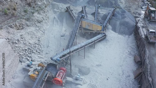 Making cement in mountains, Himalayas