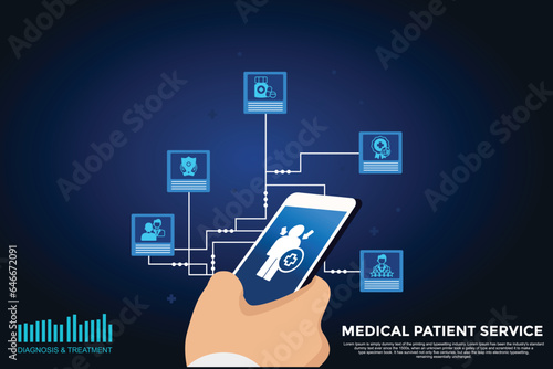 Concept of patient care, safety, experience and satisfaction. medical patient service Vector Illustration Concept