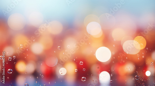 Abstract bokeh background with water drops and bokeh lights
