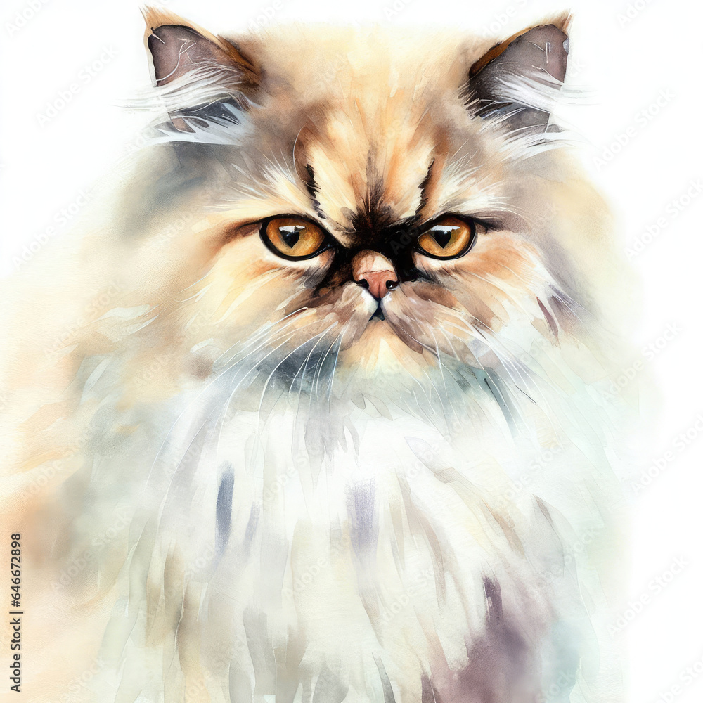 Cute cat watercolor painting Creative AI design. Cute cat watercolor painting Creative AI design.