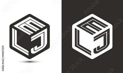 ELJ letter logo design with illustrator cube logo, vector logo modern alphabet font overlap style. photo