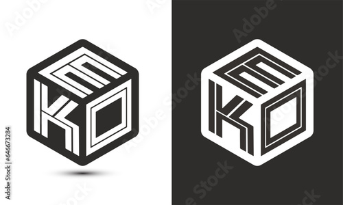 EKO letter logo design with illustrator cube logo, vector logo modern alphabet font overlap style.