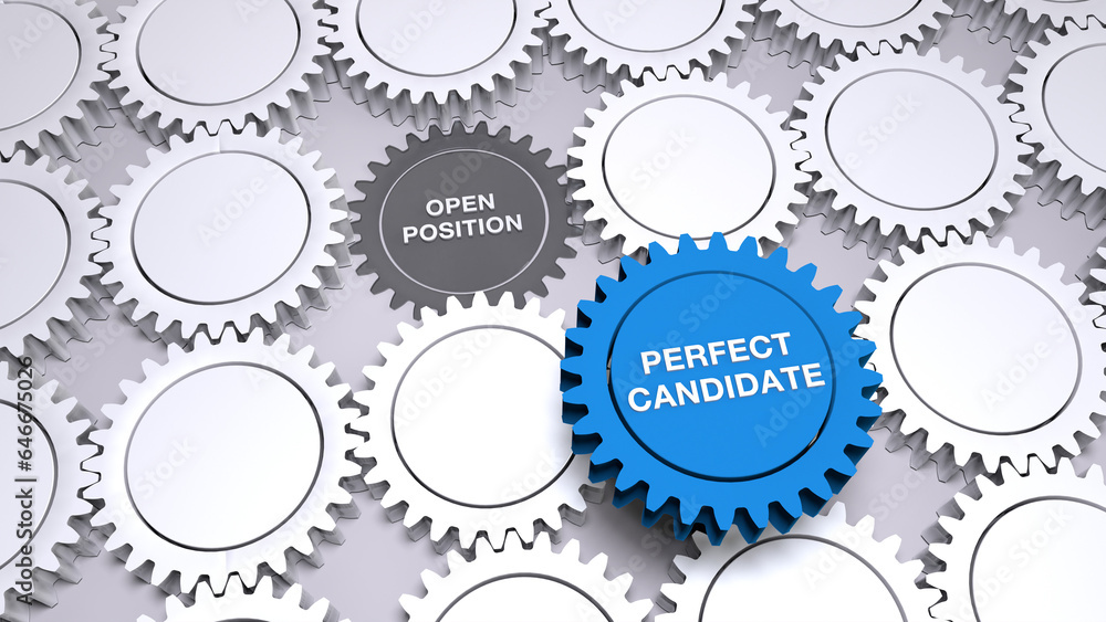 Perfect Candidate, Open Job Position Cog Wheel Gear 3D Illustration Perfect Candidate, Open Job Position Cog Wheel Gear 3D Illustration