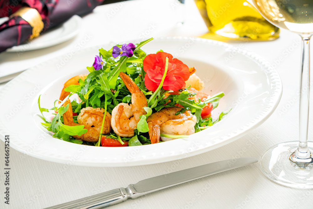 salad with shrimps and fresh herbs salad with shrimps and fresh herbs