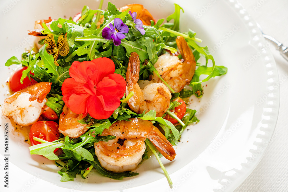 salad with shrimps and fresh herbs salad with shrimps and fresh herbs