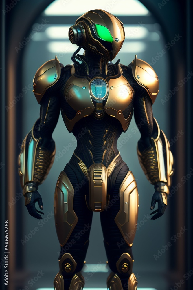 Fototapeta premium robot cyborg soldier