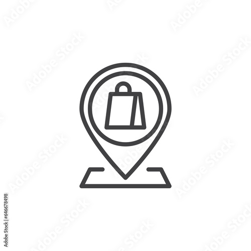Product delivery location line icon