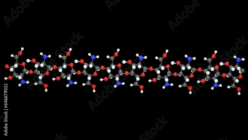 Photos isolated Chitin molecule in the black background